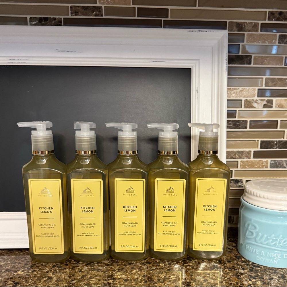 White Barn Kitchen Lemon Cleansing Gel Hand Soap 5 pc